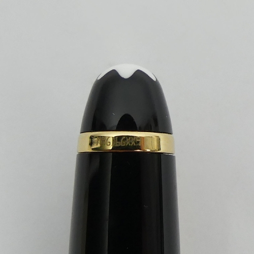 161 - Mont Blanc Meisterstuck black and gold ballpoint pen, 13.5cm. UK Postage £12.