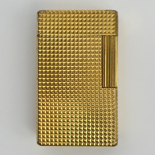 162 - S.T. Dupont Paris gold plated butane lighter, 58mm. UK Postage £12.