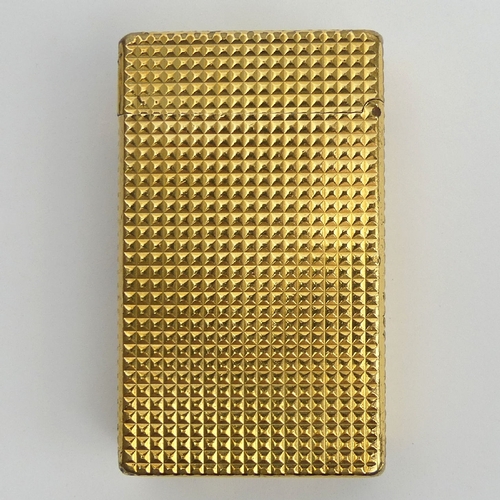 162 - S.T. Dupont Paris gold plated butane lighter, 58mm. UK Postage £12.