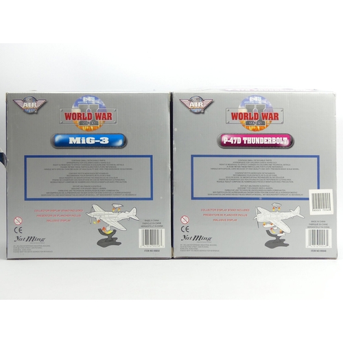 295 - World War II series 1:48 scale diecast planes - A Mig - 3 and a P470 Thunderbolt, both boxed. UK Pos... 