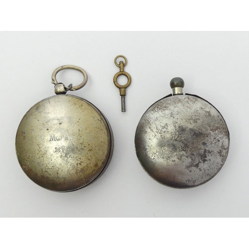 89 - A 935 standard silver open face pocket watch, H.E. PECK London, and a nickel cased open face example... 