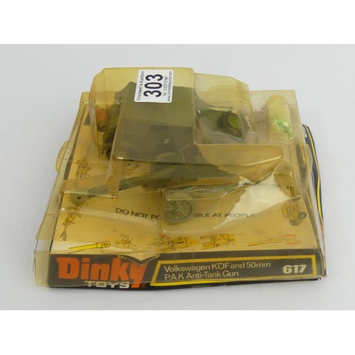 303 - Dinky 617 Volkswagen KDF and 50mm P.A.K. Anti-Tank gun with ammo. UK Postage £12.