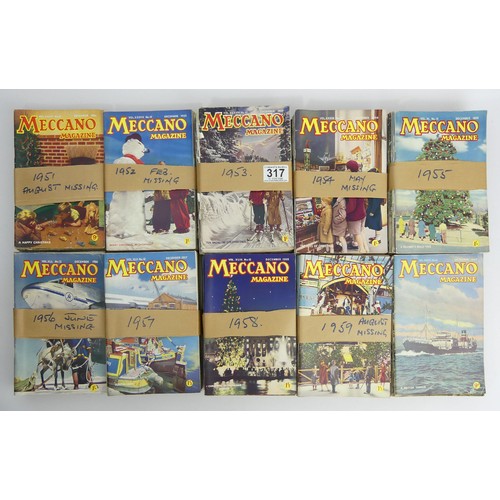 317 - Meccano 1940's and 1950's magazines. UK Postage £15.