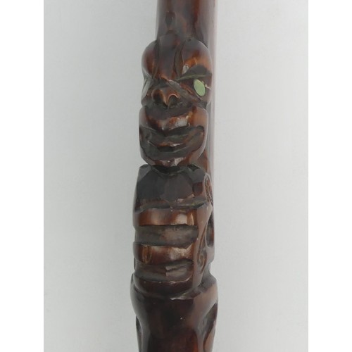 193 - Mere Maori war club, Roh wood and Paua shell, 40cm. UK Postage £12.