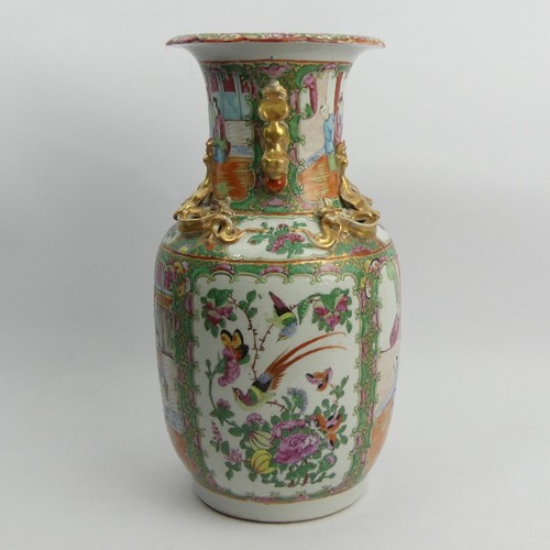 190 - 19th Century Chinese Famille Rose palette vase, 36cm. UK Postage £18.