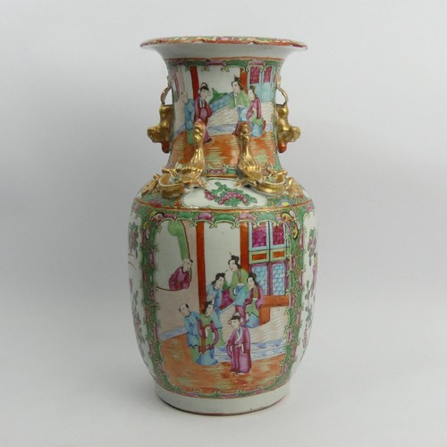 190 - 19th Century Chinese Famille Rose palette vase, 36cm. UK Postage £18.