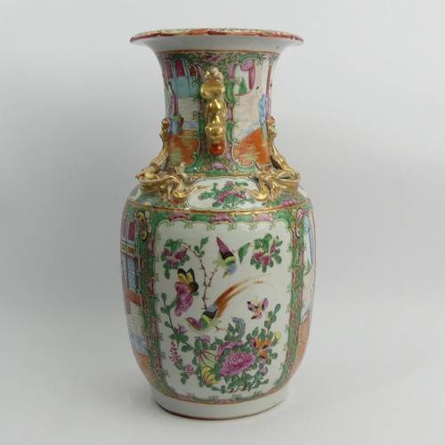 190 - 19th Century Chinese Famille Rose palette vase, 36cm. UK Postage £18.