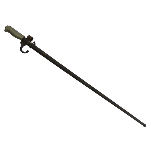 127 - Spike bayonet and scabbard for a Lebel rifle, 65cm. UK Postage £14.