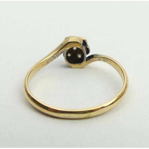 5 - 18ct gold and platinum diamond seven stone ring, 2 grams 6.9mm, size O. UK postage £12