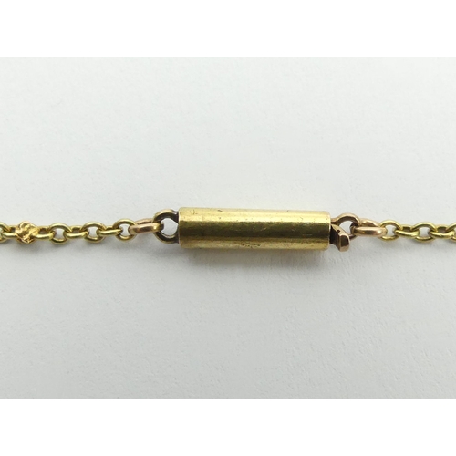 9 - 15ct gold belcher link chain, 2.7 grams, 1.33mm x 43cm. UK postage £12.