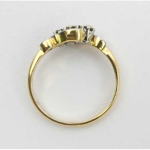 26 - 18ct gold and platinum five stone diamond ring, 2.7 grams, 6.5mm, size M, size M. UK postage £12.