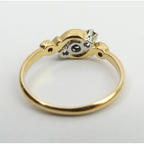 26 - 18ct gold and platinum five stone diamond ring, 2.7 grams, 6.5mm, size M, size M. UK postage £12.