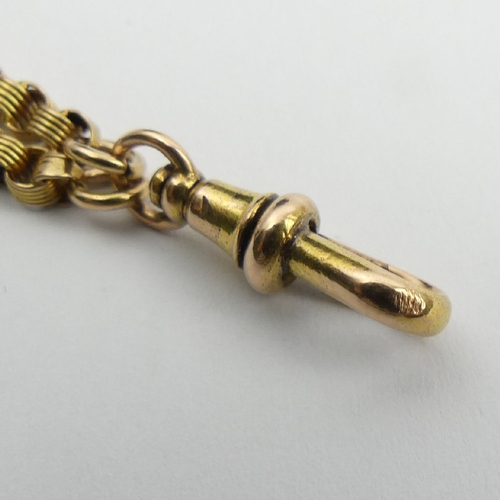 42 - 15ct gold long guard chain, (tested) 45.5 grams, 162cm.  UK Postage £12.