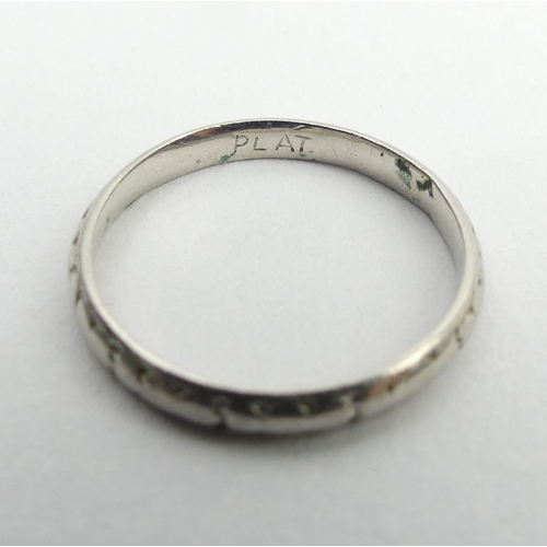 43 - Platinum wedding ring, 2.7 grams, 2.5mm, size N.  UK Postage £12.