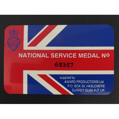 203 - 1939 - 1960 National Service Medal No 58327. UK Postage £12.