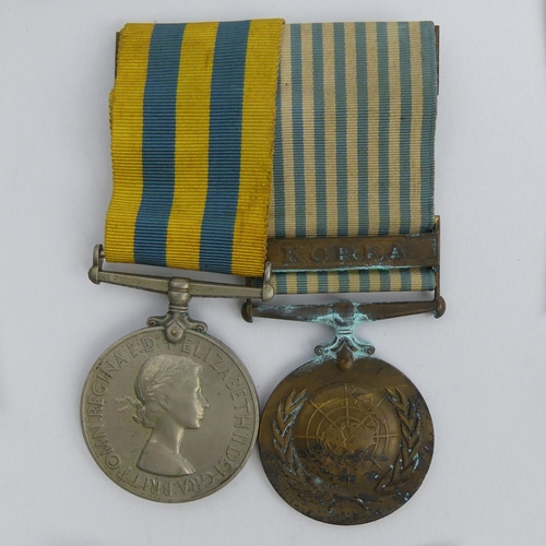 204 - Korea Service Medals for Derek Walter Keen along with paperwork and photographs. UK Postage £12.