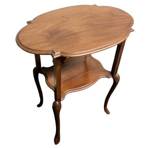 400 - Edwardian mahogany ornate side table. 74 x 61cm. Collection only.