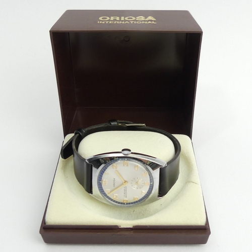 126 - Oriosa gents manual wind, 17 jewel, shockproof movement watch, boxed, 34mm inc. button. UK Postage £... 