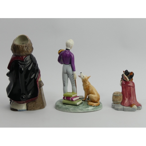 328 - Royal Doulton figure, 'The Young Master', limited edition, a Jacobs 'Guy Fox' and a William Shakespe... 