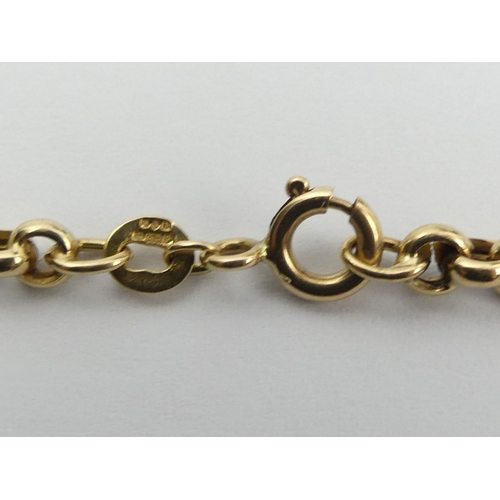 60 - 9ct gold belcher link chain necklace, 7.7 grams, 42cm x 4mm. UK Postage £12.