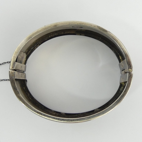 60A - George V silver engraved bangle, Birm. 1913, 33.9 grams, 25mm wide. UK Postage £12. 
Condition Repor... 