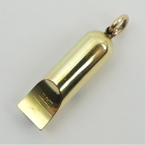 67 - 14ct gold whistle (tested) markers mark O & B, 2.9 grams. UK Postage £12.