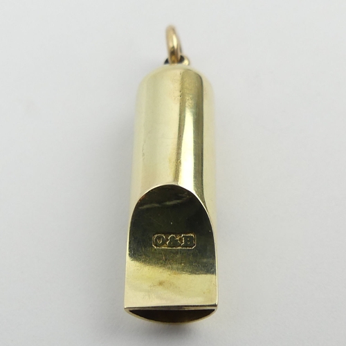 67 - 14ct gold whistle (tested) markers mark O & B, 2.9 grams. UK Postage £12.