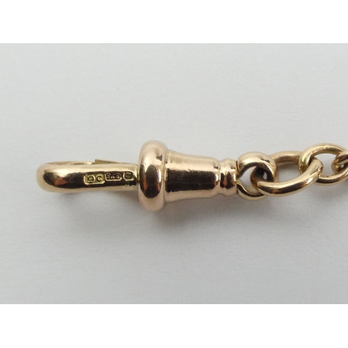 115 - 9ct rose gold fancy Albertine, 13.5 grams, 12cm, 13.4mm wide. UK Postage £12.