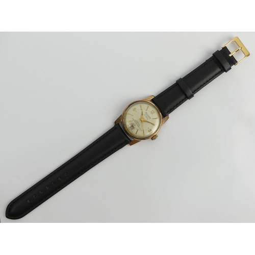 137 - Allaine 25 jewel automatic movement gold tone date adjust gents watch. UK Postage £12. Condition Rep... 