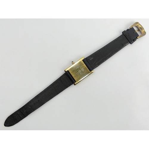 145 - Roy King manual wind silver vermeil watch, London 1975, 29.5mm x 27mm. UK Postage £12. Condition Rep... 