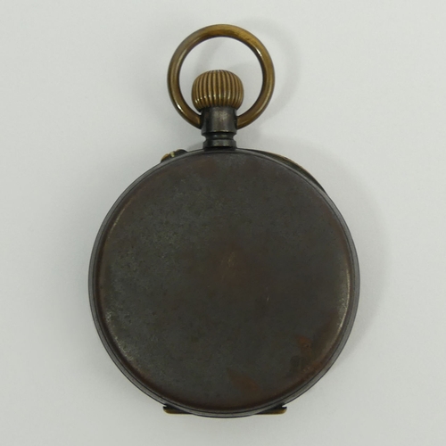 157A - An oversize gun metal pocket watch from the early 20th Century, 95mm x 65mm. UK Postage £12.