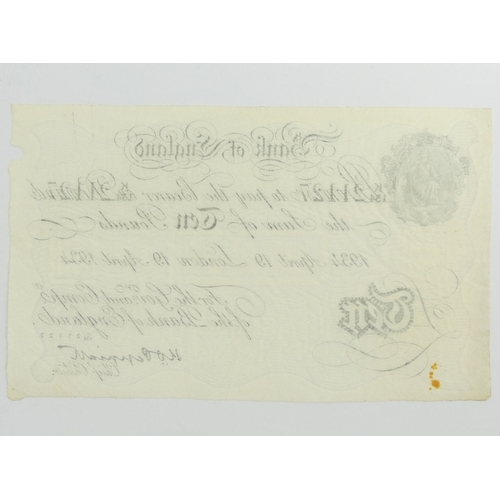 173 - Bernhard Bank of England Peppiatt ten pounds note, 1934.(Operation Bernhard was a Nazi Germany’s pla... 