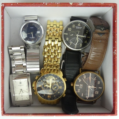 163 - Five gents watches including Timex, Aatos, and Hammond. UK Postage £12.