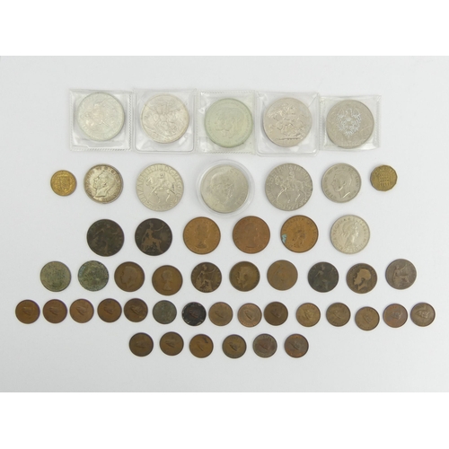 200 - Various crowns and half crowns, including 1951 examples along with other UK coins.