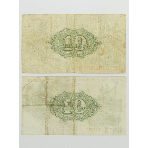 179 - Two Warren & Fisher ten shillings note, George V. UK Postage £5.