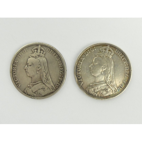 200B - Queen Victoria silver crowns 1889 and 1890.