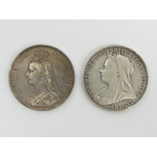 200C - Queen Victoria silver crowns 1889 and 1895.