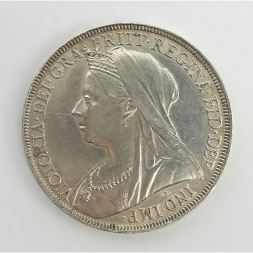 212 - Queen Victoria 1895 silver crown.