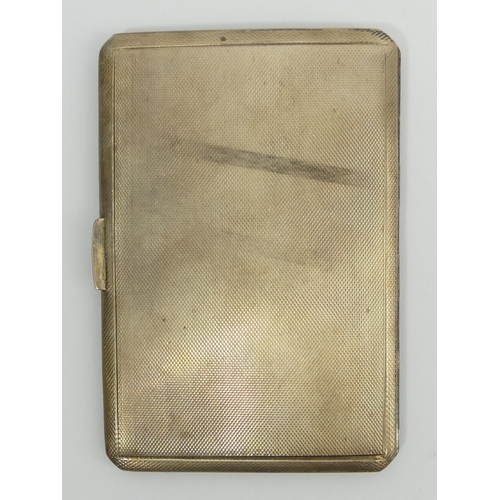 248 - George V silver cigarette case, 187 grams, Birm. 1921, 8.8cm x 12.7cm. UK Postage £12.