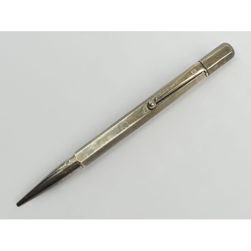 250 - Elizabeth II silver propelling pencil, London 1956, 26 grams, 12cm. UK Postage £12.