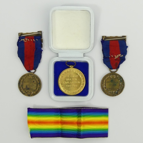 259 - Great War medal to M.H. Harrold 962056 and two Kings medals, 1913 -14 and 1914-15. UK Postage £12.