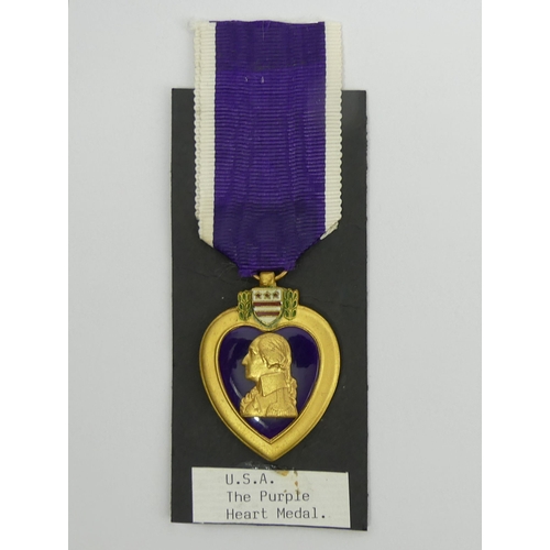 263 - Purple Heart military medal USA, various World War I photos and a Black Watch brass name plaque. UK ... 