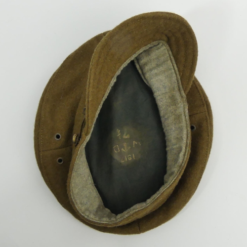 270 - World War I type 1917 71/4 Trench Cap, East Yorkshire regiment. UK Postage £12.