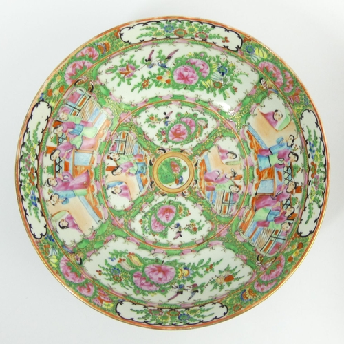 310B - A Chinese famille rose porcelain punch bowl, C.1900, 28cm x 11cm. Postage £18.