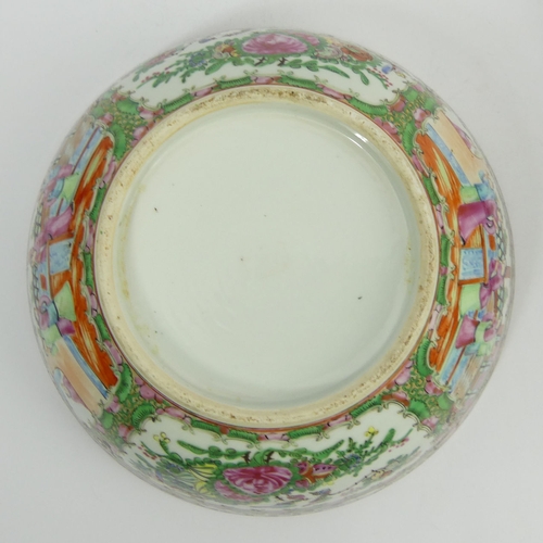 310B - A Chinese famille rose porcelain punch bowl, C.1900, 28cm x 11cm. Postage £18.