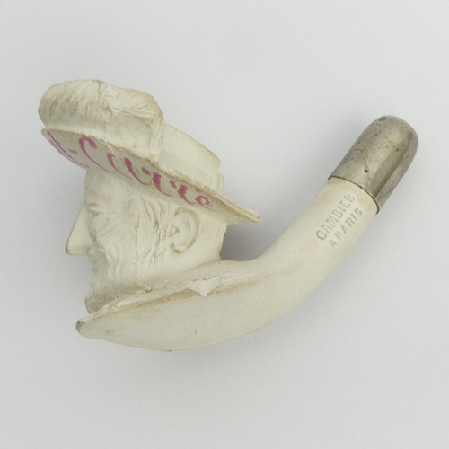 402 - Gambier clay pipe Paris No 1668, advertising Fort Carre Beer, French C1930. UK Postage £12.