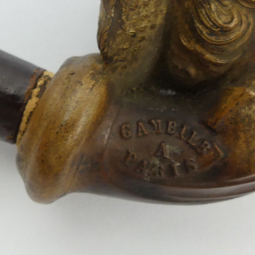 410 - Gambier Paris head of Rubens No 436, cherry wood mouthpiece,
Length 21cm. UK Postage £12