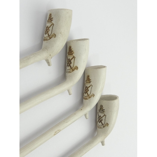 412 - Four late 19th century Churchwarden clay pipes made by Southhorn clay pipe manufacturers of Brosley ... 