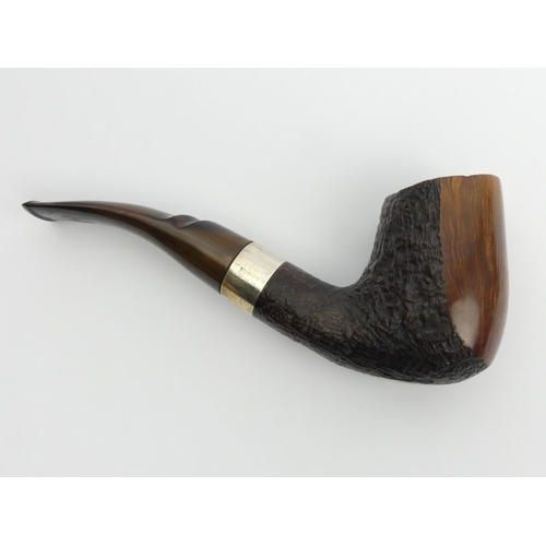 417 - A C.1970’s Savinelli Autograph F4, silver band, lightly smoked. Postage £12.