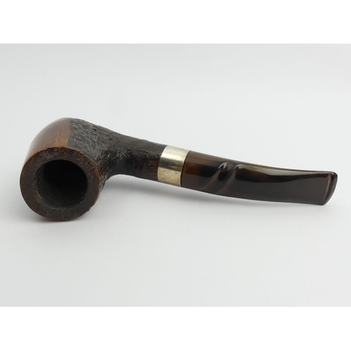 417 - A C.1970’s Savinelli Autograph F4, silver band, lightly smoked. Postage £12.